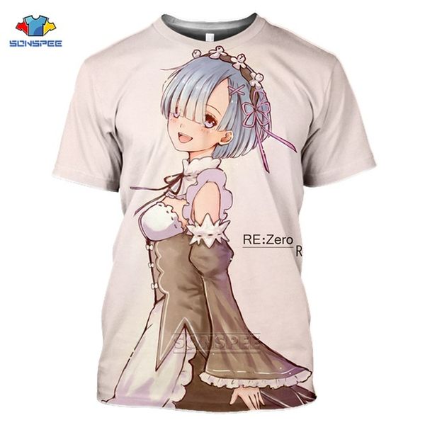 

anime loli game summer re zero rem homme 3d print shirts funny anime anime men clothing