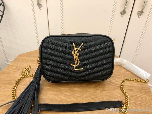 

luxury camera bag ladies new designer shoulder bag diagonal bag classic style imported cowhide black luxury bags gift 41201