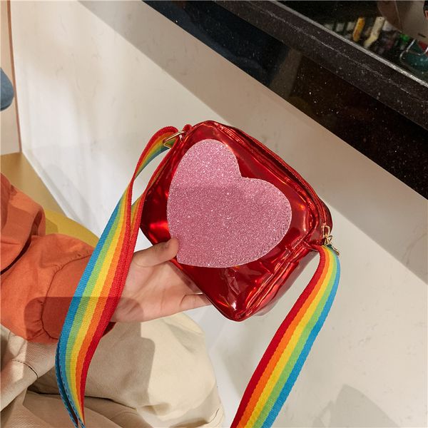

cute girl mini purses laser crossbody bags for kids small coin wallet pouch baby girls party money purse gift, White