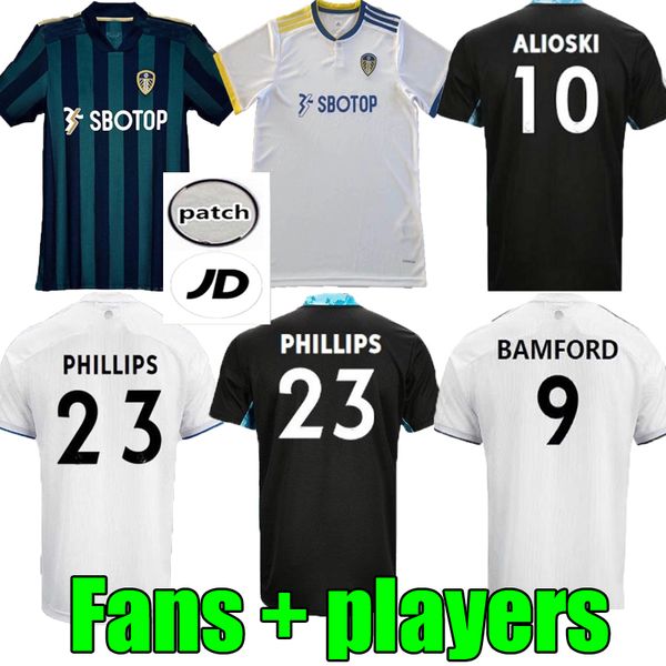 

20 21 leeds home player soccer jersey united 100th anniversary 2020 2021 leeds koch rodrigo m. costa phillips bamford clarke football shirt, Black;yellow