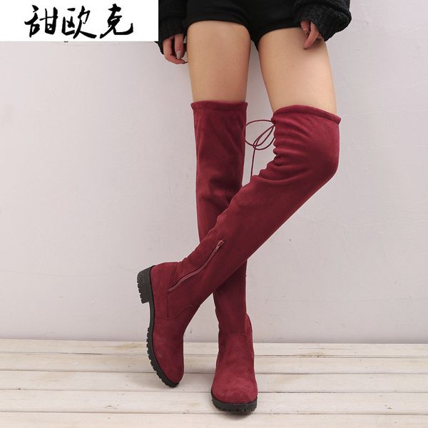 

boots 2021 winter women's fashion zipper low heel round head women thick lace up zapatos de mujer, Black