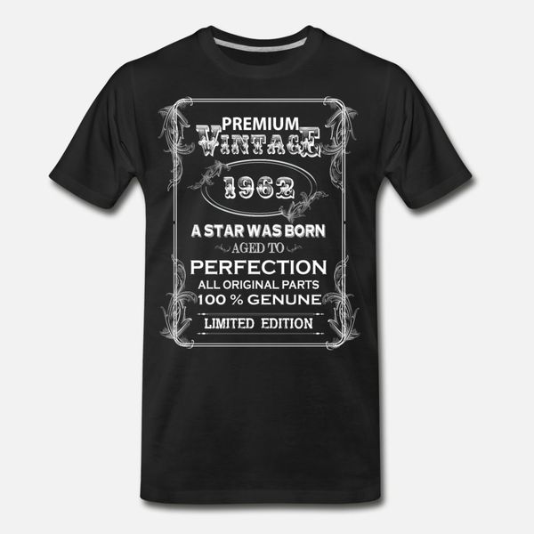

premium vintage 1962 t shirt men custom tee shirt s-xxxl original anti-wrinkle humor summer normal shirt, White;black