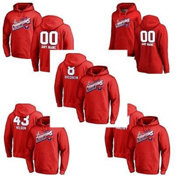 

2018 washington capitals 70 braden holtby 43 tom wilson 8 alex ovechkin custom name & number hockey hoodies jerseys mens womens kids red, Black;red