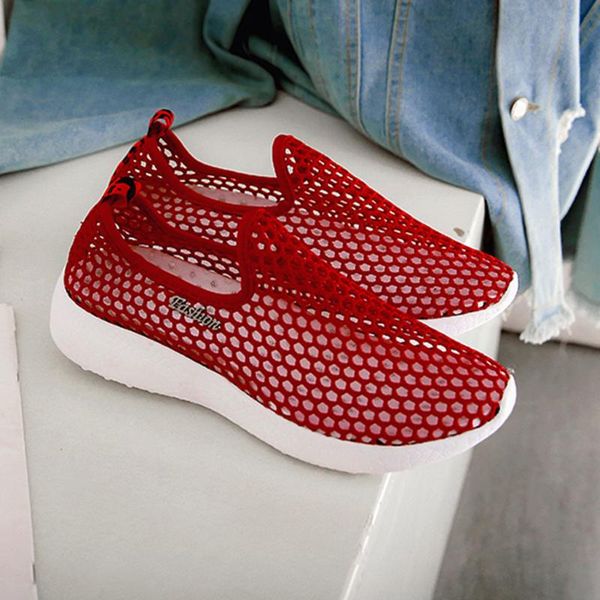 

summer comfortable outdoor shoes women hollow out mesh breathable sneakers summer soft comfortable slip on shoes