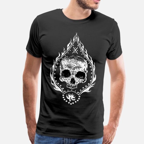 

skull fiery gothic t shirt men design 100% cotton crew neck formal interesting breathable summer normal shirt