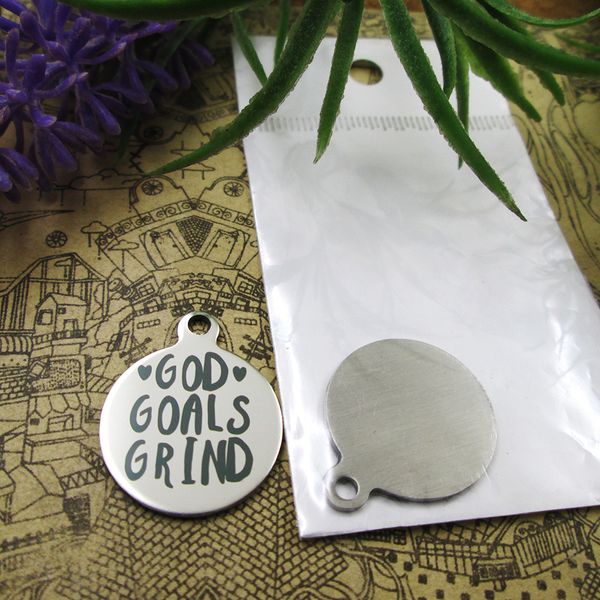 

40pcs--"god goals grind"stainless steel charms more style for choosing diy charms pendants for necklace, Bronze;silver