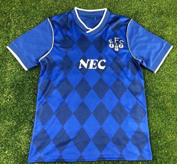 

everton retro classic 1986 1987 soccer jersey 86/87 football sports shirt retro s-2xl, Black;yellow
