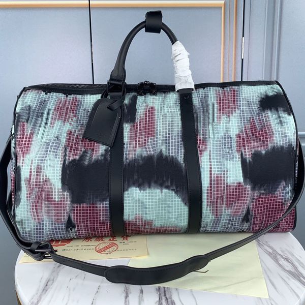 

50cm duffel bags 2020 new handbag purse genuine leather flower pattern travel luggage ing