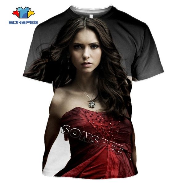 

the vampire diaries summer men clothing 3d print shirts oversized comics aesthetic men clothing
