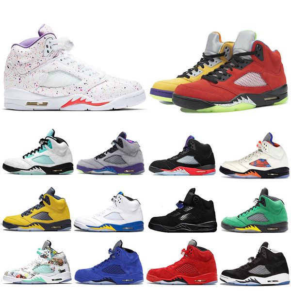 

2020 new what the 5 5s mens basketball shoes alternate fire red oregon ducks island green wings michigan sports trainers sneakers