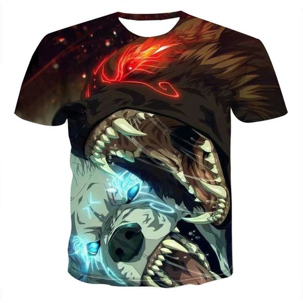 

animal lion camiseta 3d tiger 3d print shirts humor anime kawaii men clothing