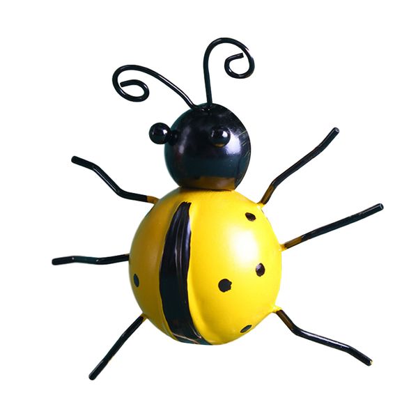 

craft weatherproof outdoor garden lifelike sculpture art wall decor iron ladybug