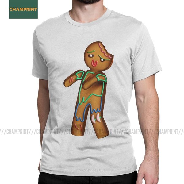 

men t-shirts gingezombie xmas christmas gingerbread funny cotton tees short sleeve man cookies t shirts round collar clothes