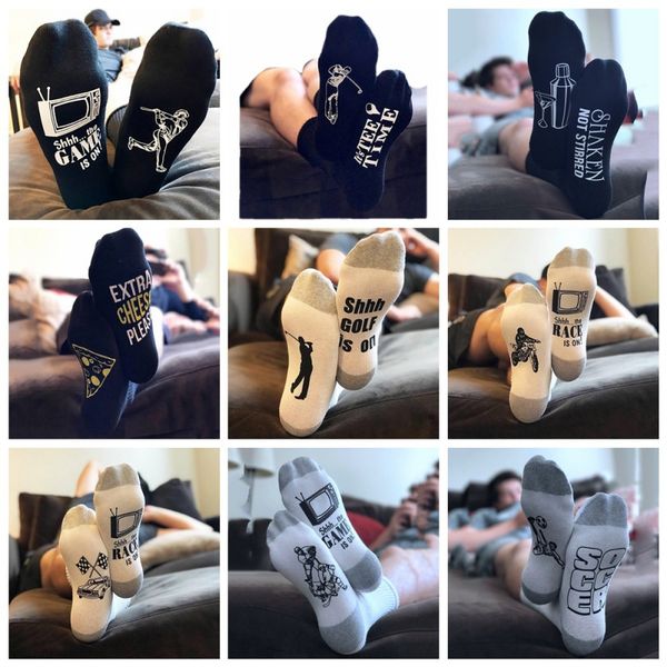 

outdoor sports socks cotton letter printing socks high cut comfortable men's women's basketball football running high sock, Black