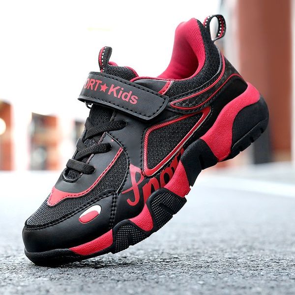 

2020 boys' shoes children's tennis casual shoe children's sports shoes students breathable sneakers boy flats running kdis, Black