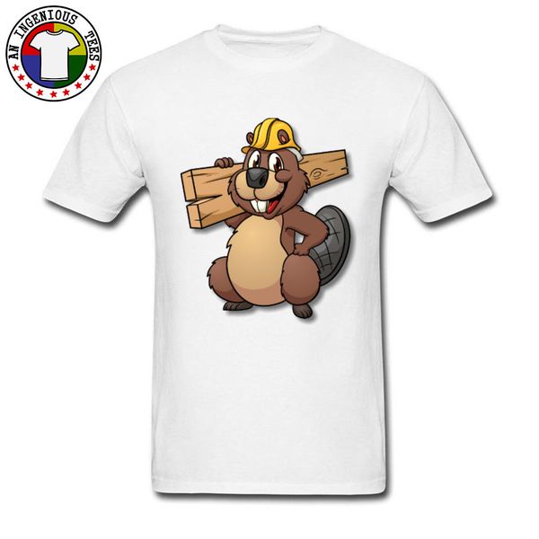 

cute beaver cotton fabric round collar & tees for student latest casual tshirt novelty gaming print t shirt boy