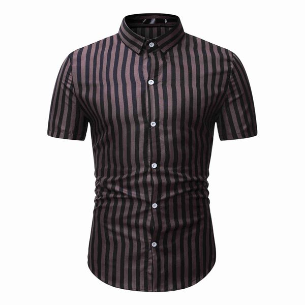 

men's casual shirts summer men stripe shirt short sleeve blouse male fashion personality wild arrival 2021, White;black