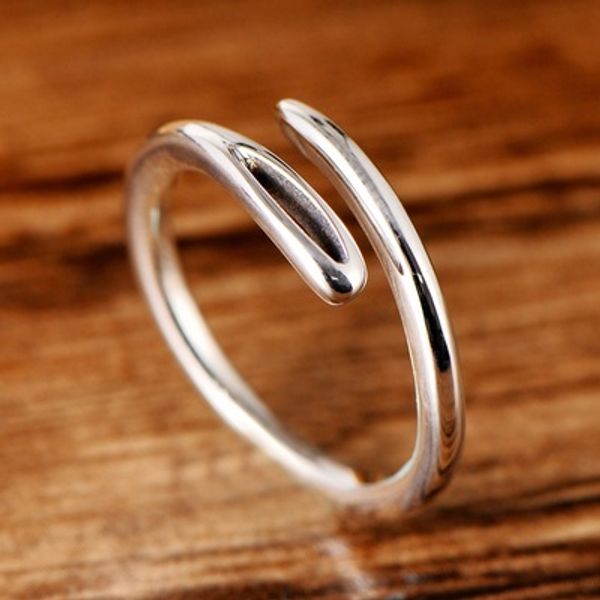 

s925 sterling silver women's fashion elegant open ring simple cool jewelry