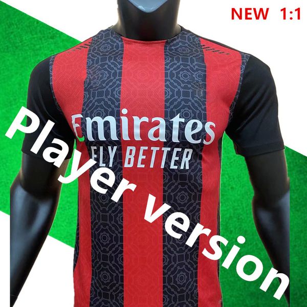 

версия для игрока 2020 ac milan ибрагимовича футбол джерси человек anniversary edition ребич bennacer тео футбол джерси камиза, Black;yellow
