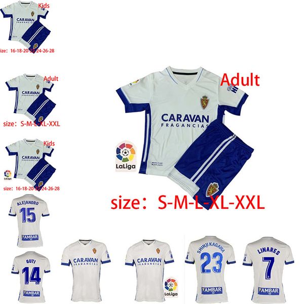 

20 21 real zaragoza soccer jersey 2020 2021 shinji kagawa andré pereira alberto camisetas de futbol man kids set football shirts size:16-xxl, Black;yellow