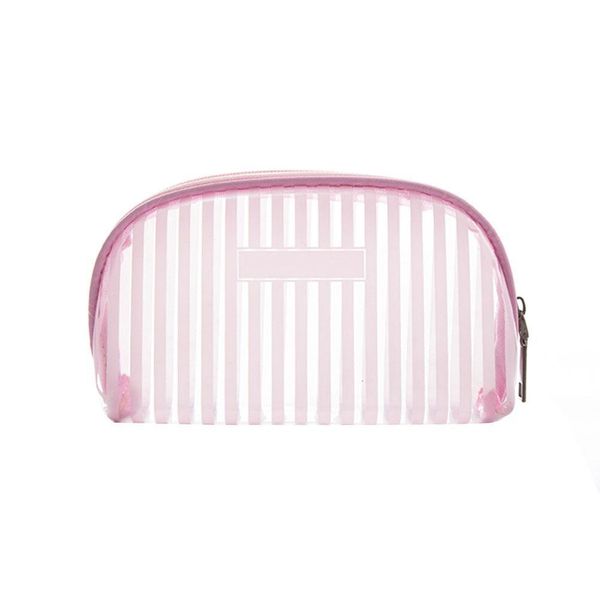 

transparent pvc striped pattern practical multifunction waterproof portable storage bag fashion large capacity durable travel