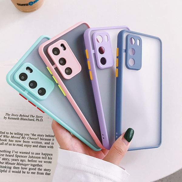 

10шт / lot камеры защита телефона чехол для huawei p40 pro p30 p20 mate 30 20 pro nova 7 6 soft tpu candy цвет рамки задней стороны обложки