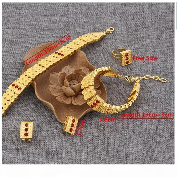 

new arrival ethiopian jewelry 24k real gold gf neck chokers necklace bracelet earring ring sets eritrea habesha africa women heavy thick, Black