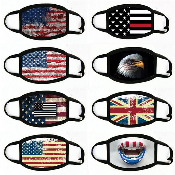

american flags striped star half fashion face mask breathable scarves adults family cycling dustproof mask salee81301#677, Black