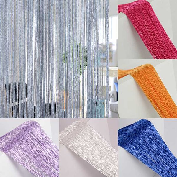 

100x200cm solid color curtains stripe white blank gray classic line curtain window blind valance room divider door decorative