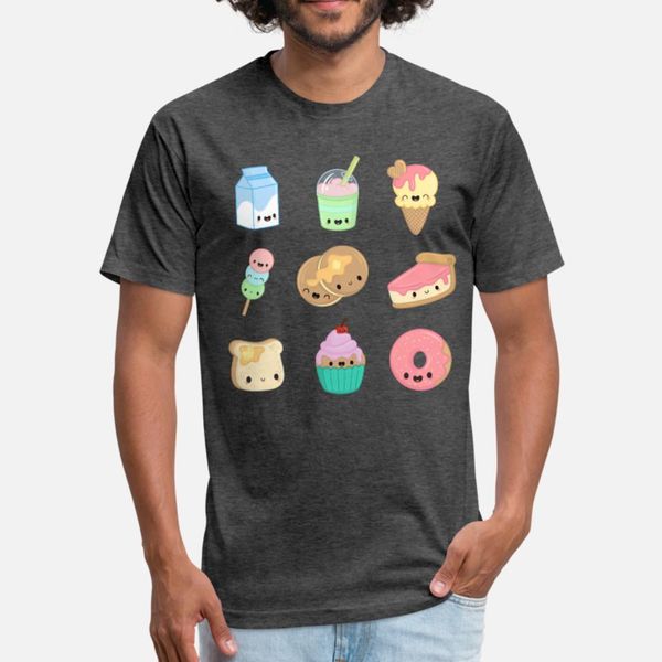 

food kawaii stickers t shirt men printing tee shirt s-xxxl clothing loose funny spring autumn standard shirt