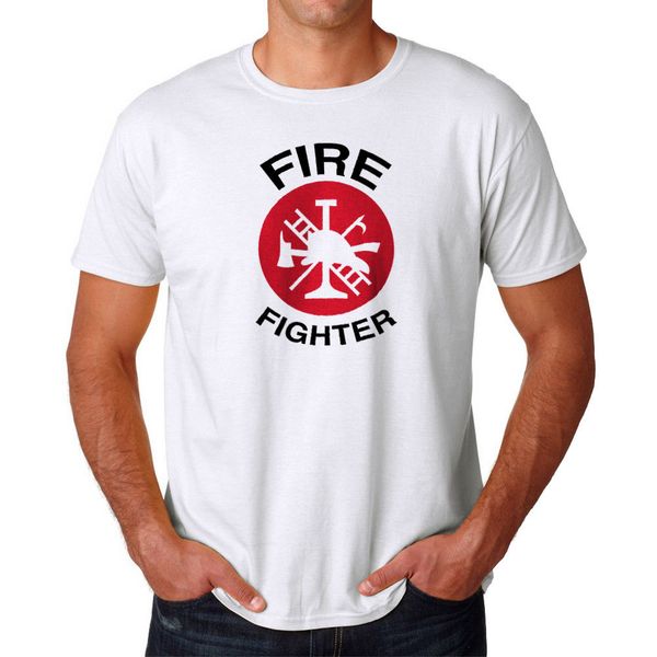 

2019 summer tee shirt firefighter men's white t-shirt custom t-shirt