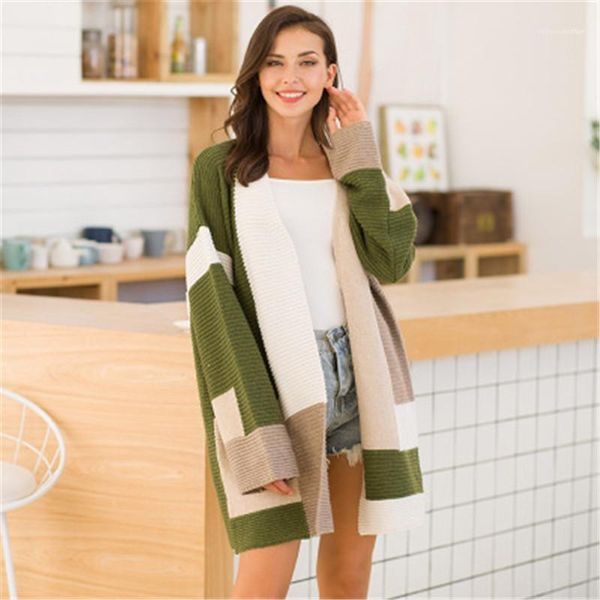 

female clothing colorblock sweater cardigan women long sleeve colorful loose casual luxury sweaters autumn winter korea style, White;black