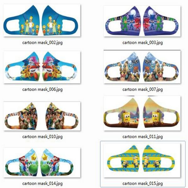 

character face mask face shields mascarilla de pelicula custom face mask designer kids cloth masks cartoon character affordable price, Black