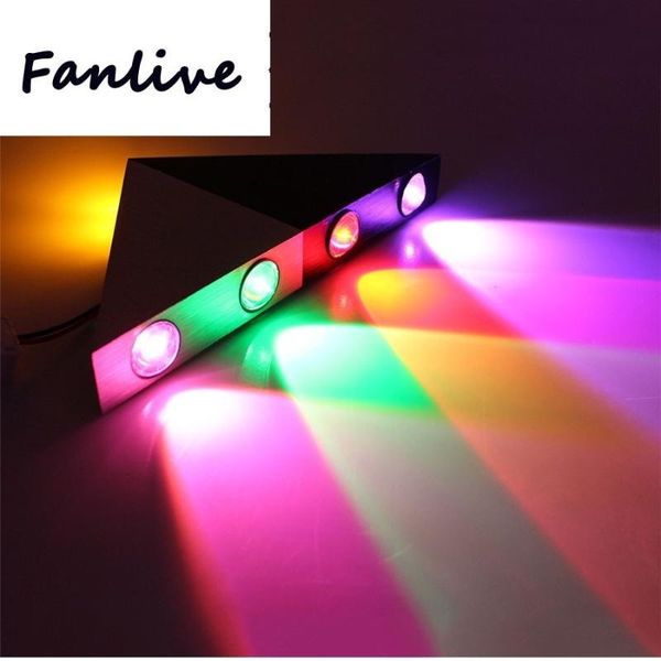 

10pcs 5w led wall light lamp ac85-265v aluminum triangle living room background hallway aisle lamps for home bar ktv