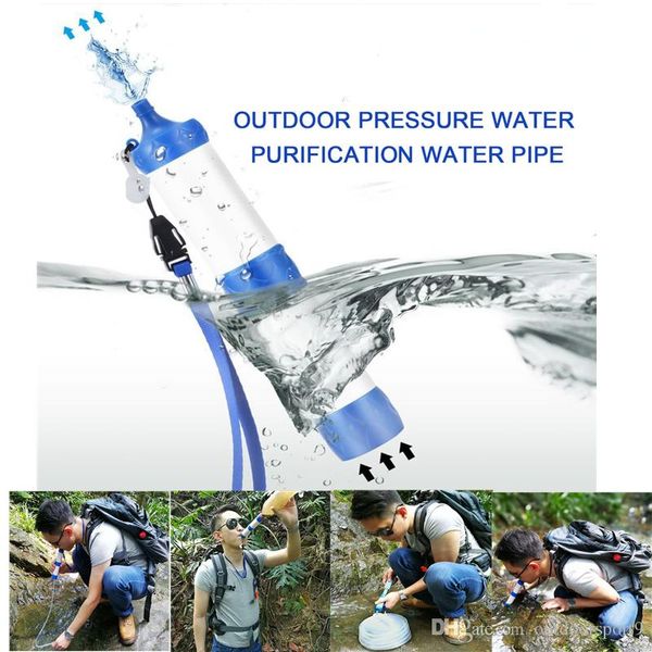 

outdoor wild water purifier portable filter suction pipe pressure water filter straight drinking water safety survival emergency