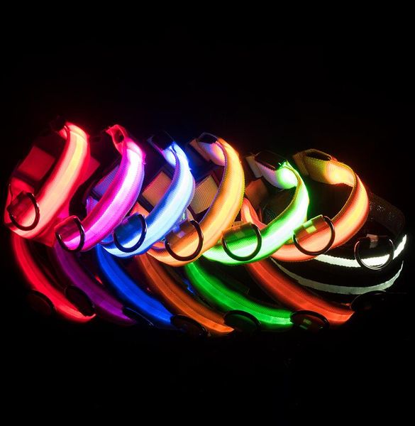 

2020 LED Pet Dog Collar Night Safety Flashing Pets Collars Glow In The Dark Dog Leash Dogs Luminous Fluorescent Collars Pet Supplies