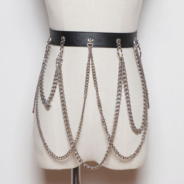 

2020 wide layered cross chain пояс женщины панк кожа pu waistband весна лето рубашка женский dj street caestus пояс новый, Black;brown