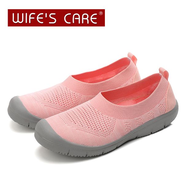 

2020 новый летний mesh обувь для женщин сплошной повседневная обувь женщины light comfort кроссовки скользят по женской обуви завышением fly, Black