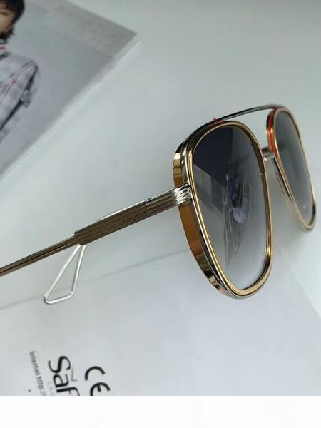 

men's system one pilot sunglasses black gold brown shaded sonnenbrille women luxury designer sunglasses gafas de sol new with box, White;black