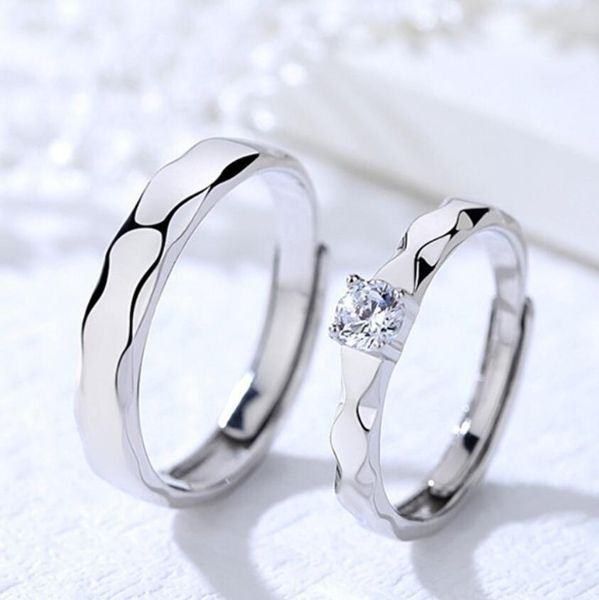 

jewelry s925 sterling silver couple rings zircon band rings simple classic for lovers fashion of shipping