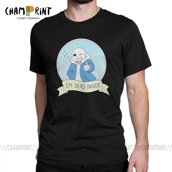 

undertale t shirts men sans i'm dead inside birthday gift clothes short sleeve vintage t-shirts crewneck 100% cotton tee shirt