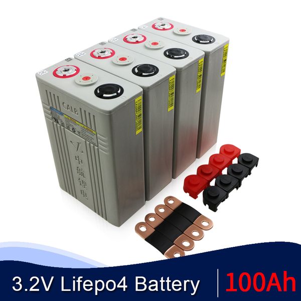 Grado A 4Pcs 3.2v 100ah Batteria Lifepo4 12v100AH Batterie al litio ferro fosfato ca100 Plastica per pacco camper solare a 24V