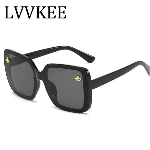 

sunglasses 2021 classic fashion square men for women large frame silver bee uv400 sun glasses oculos gafas male, White;black