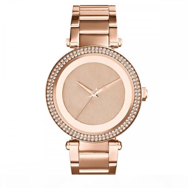 

women's rose gold tone stainless steel bracelet watch mk5784 with box high qaulity selling ing, Slivery;brown