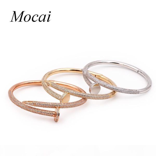 

fashion crystal bracelet for woman zircon paved round silver gold color female punk bracelets bangles zk20 mx190726, Golden;silver