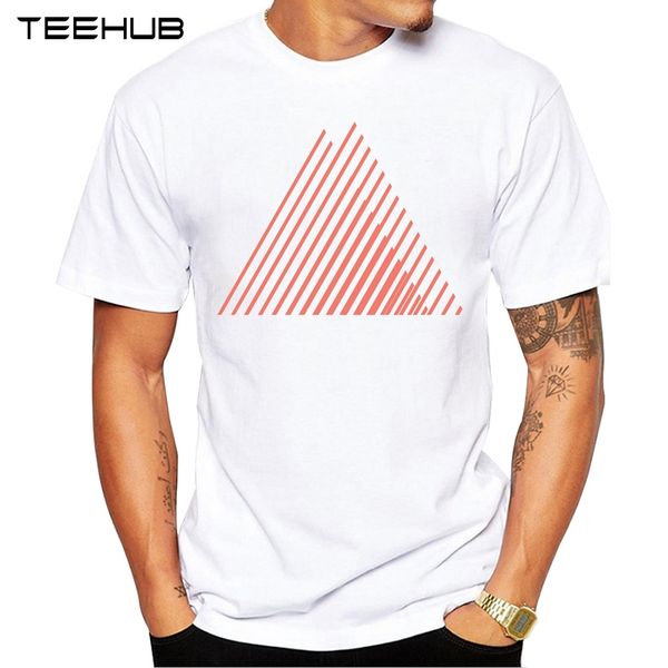 

new arrivals 2019 teehub cool men's fashion line triangles design t-shirt short sleeve o-neck hipster tee