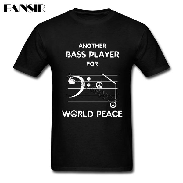 

great men t shirts bass player bass clef music notes short sleeve 100% cotton o-neck t shirt for male clothing