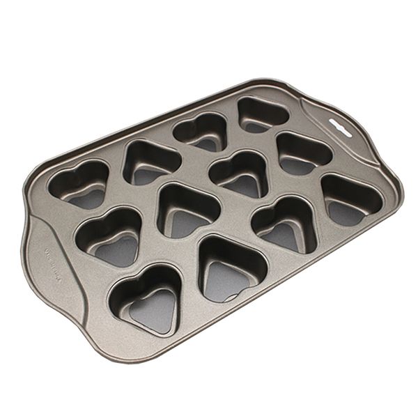 

12 cup heart shape cake pan baking mold carbon steel non-stick eco-friendly