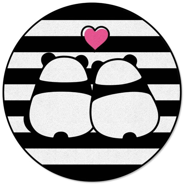 

two panda black and white stripes printed round carpets for living room bedroom alfombra floor mats kids room area rugs