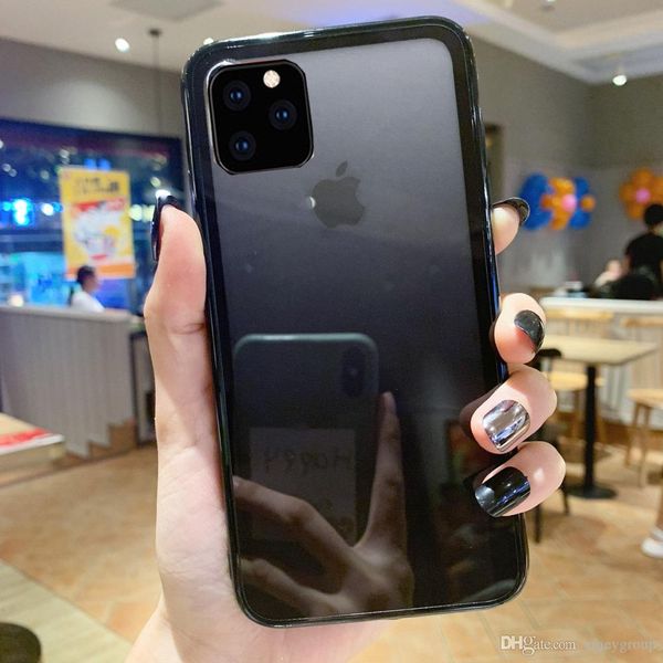 Casos de telefone para gradiente arco -íris para iPhone 14 13 12 11 xs max x xr xs 6 6s 7 8 mais capa protetora transparente de acrílico para iPhone 11